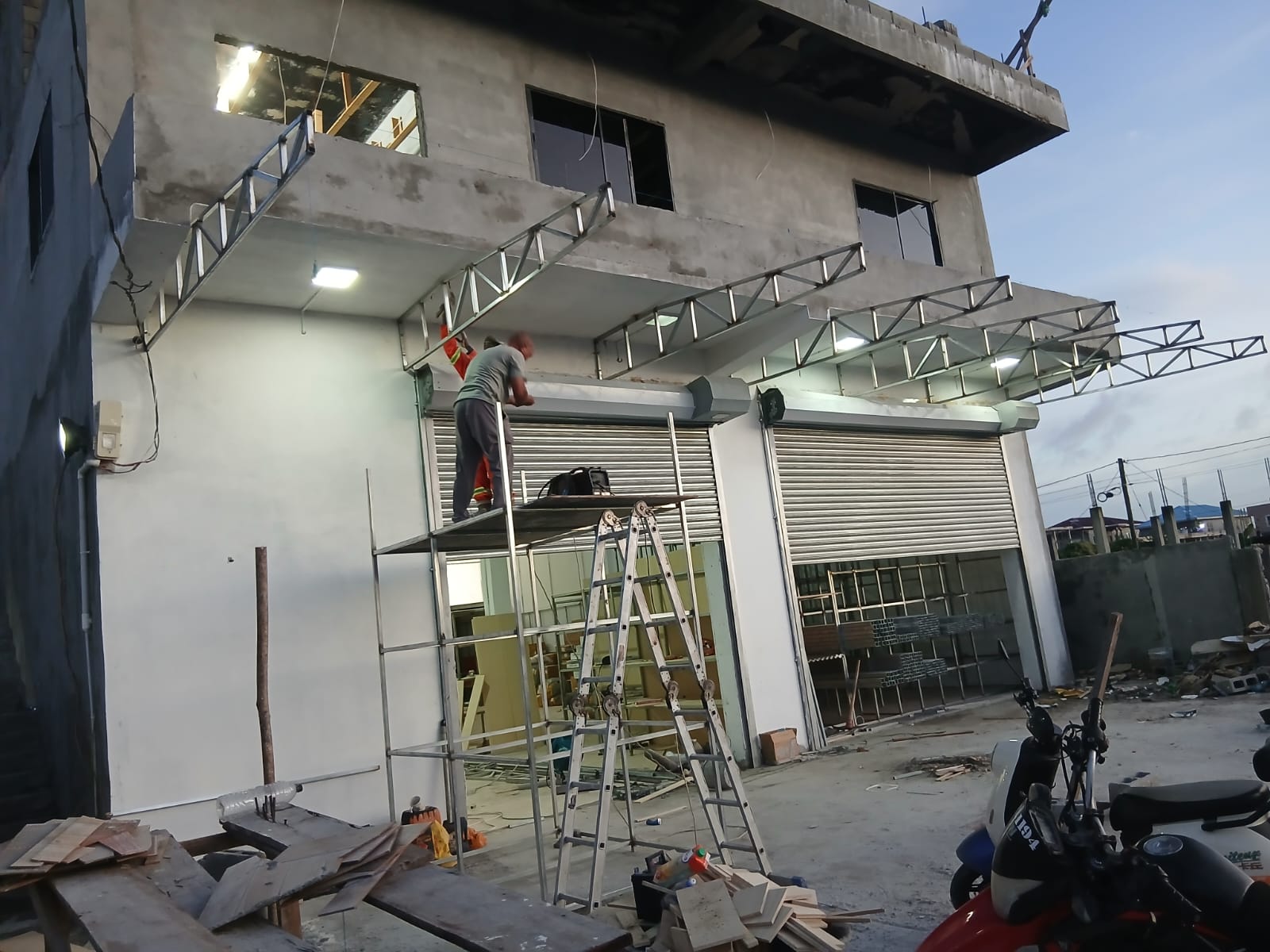 Commercial steel canopy fabrication