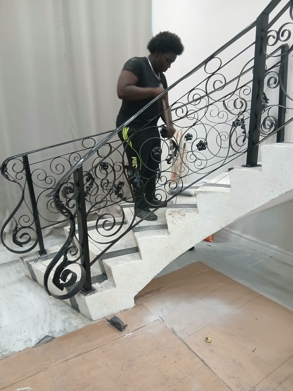 Interior staircase railing