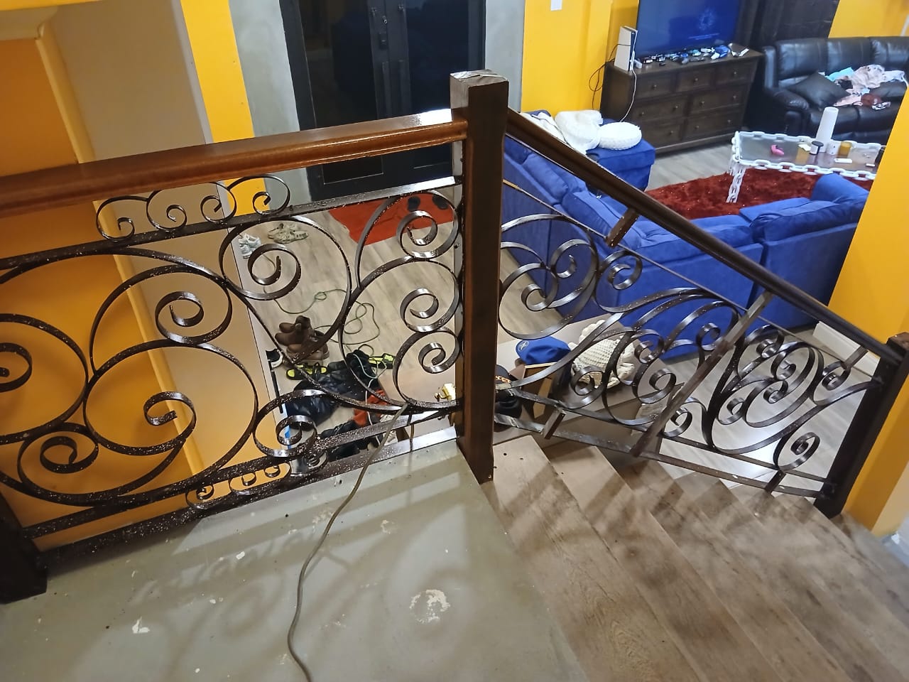 Ornamental railing with wood