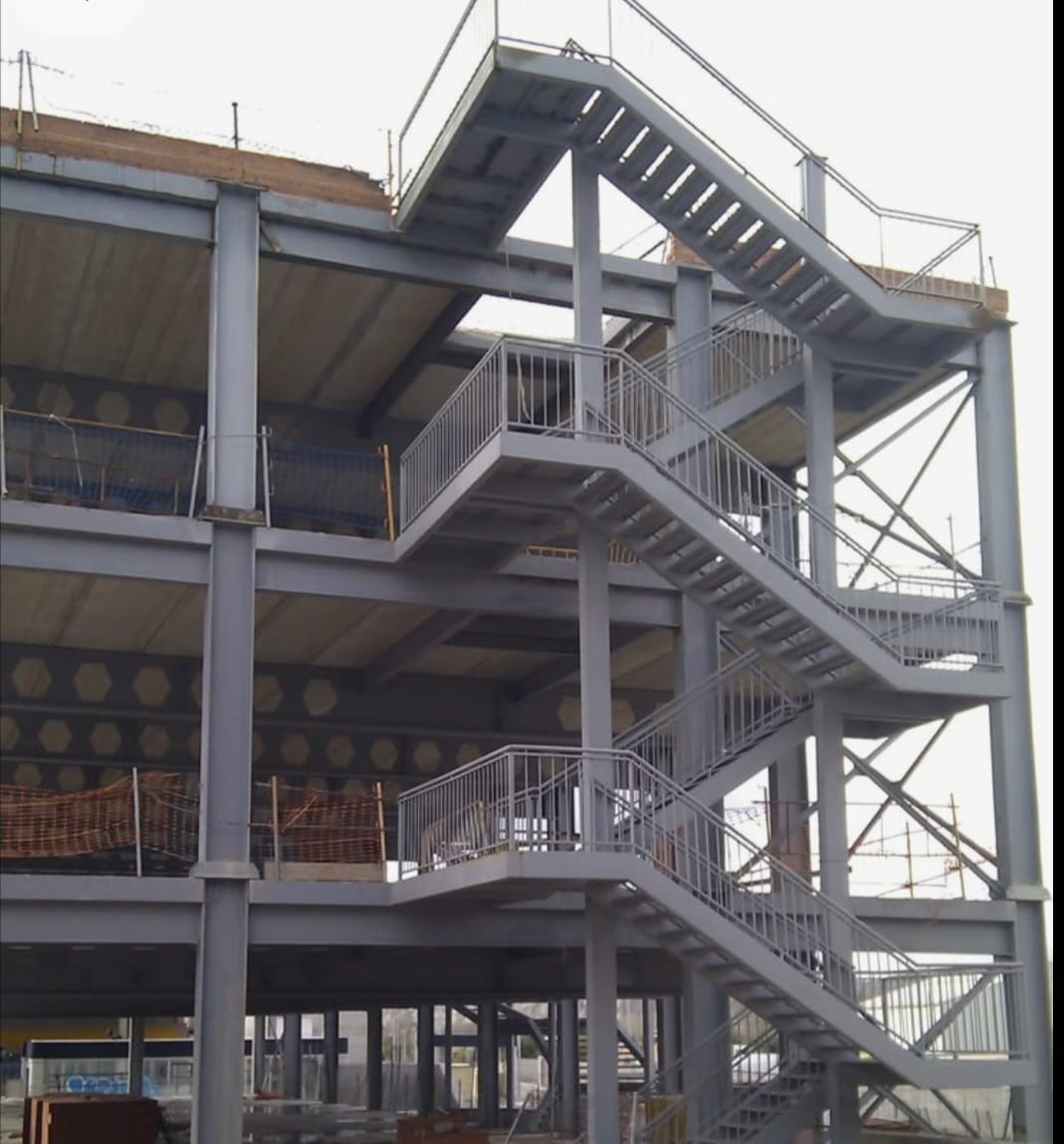 Multi-storey steel staircase